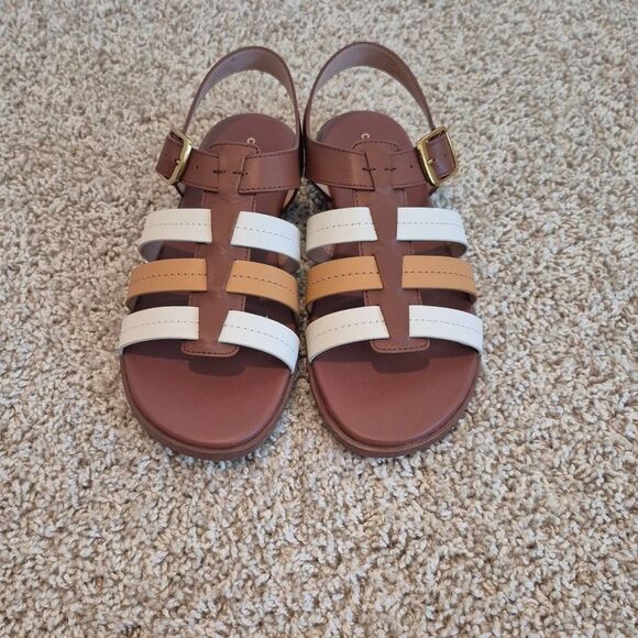 Cole Haan Womens Flynn Fishman Flats Sandals Tan Brown Size 8 - Picture 2 of 5